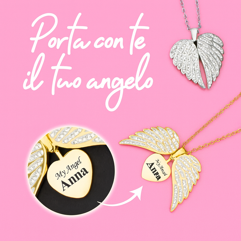 Cuore Incantato – Collana con ali a forma di Cuore