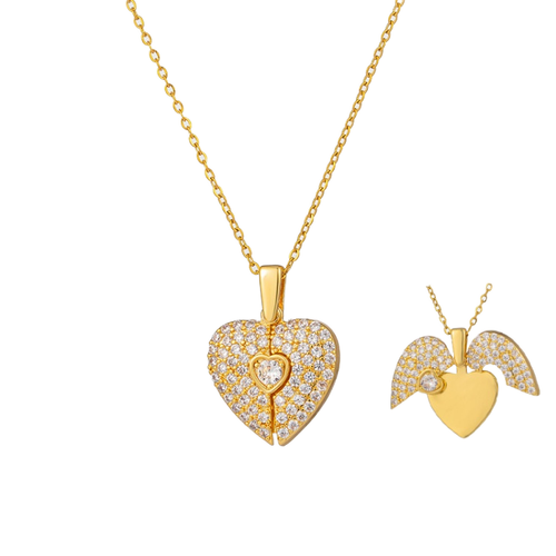 Cuore Incantato – Collana con ali a forma di Cuore